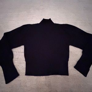 Small ASTR slightly crop mock neck, pleated poof shoulder, from Bloomingdales.